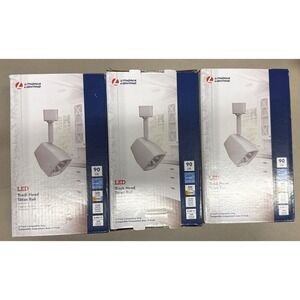3 Pack Lithonia Lighting WHITE LED Linear Track Step Head‎ Light Fixtures